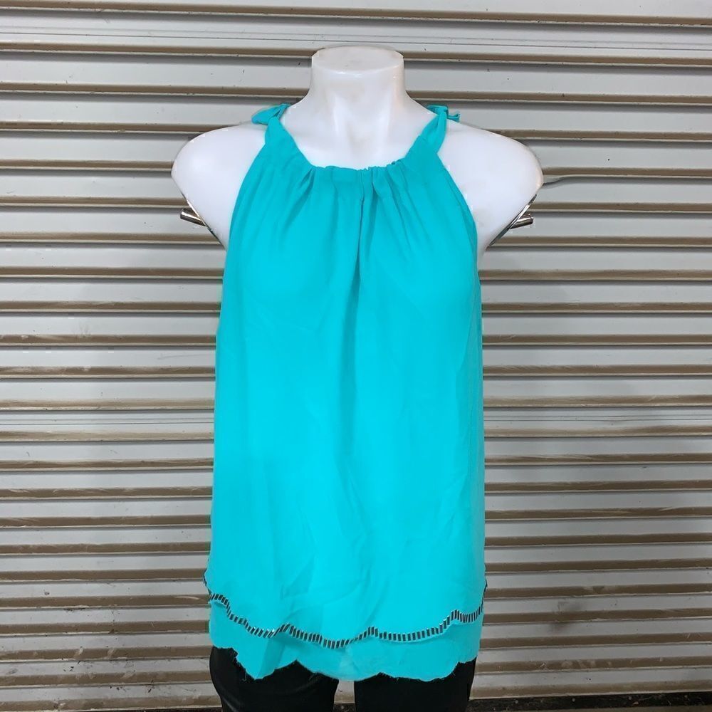 Naked Zebra green sleeveless top with hem detail